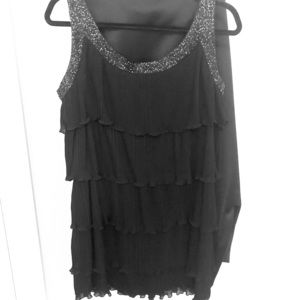 Patra Black Sleeveless Tiered Dress Sz 16 in EUC